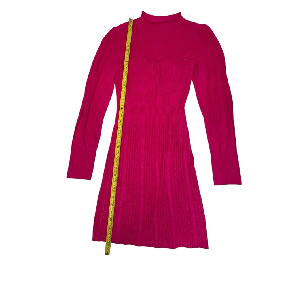 NEW Hot Pink Anthropologie Turtleneck Sweater Dress m - Picture 12 of 16